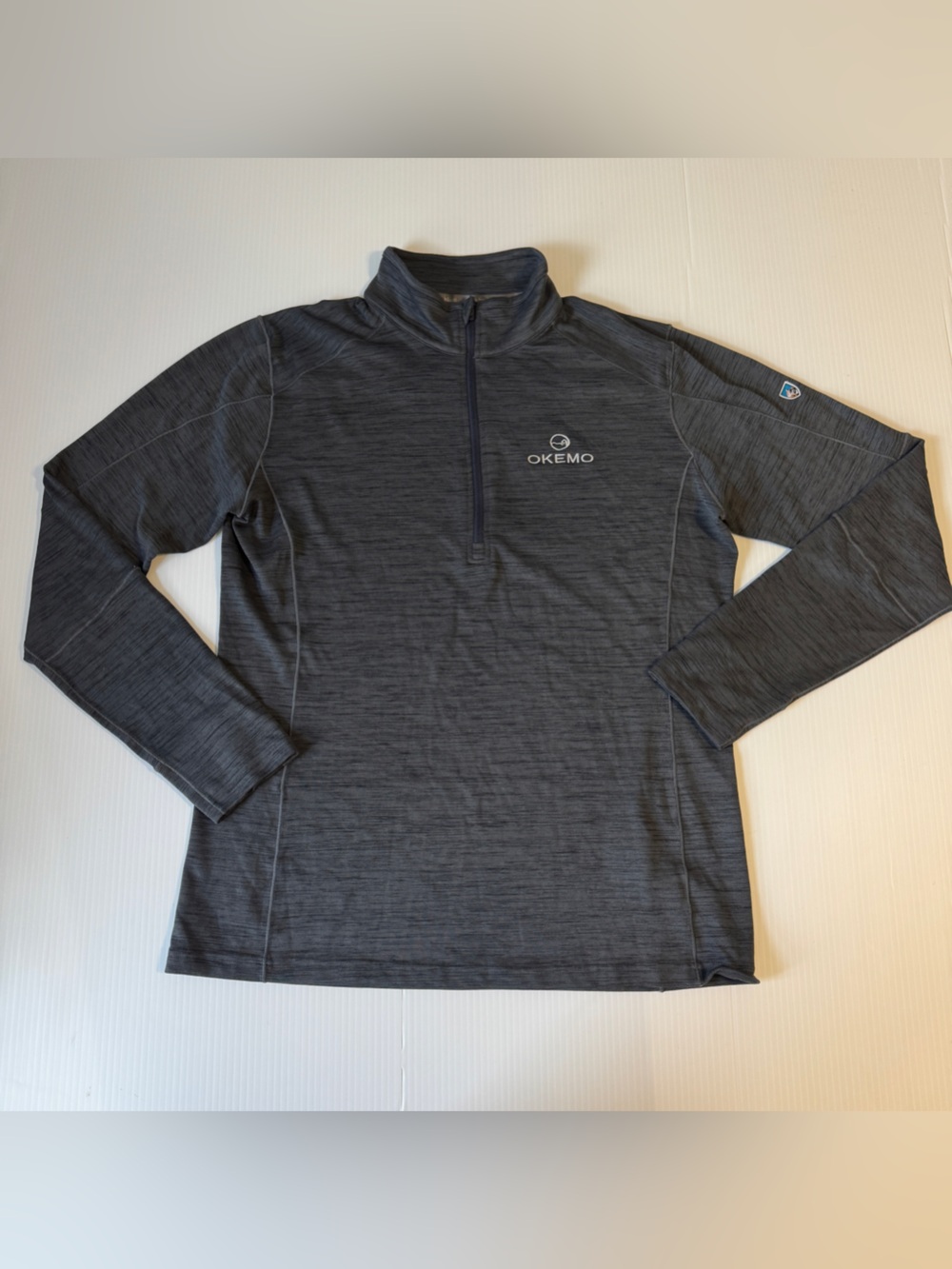 KÜHL Akkomplice 1/4 Zip Pullover Womens M Gray Okemo Ski Resort Outdoor Top